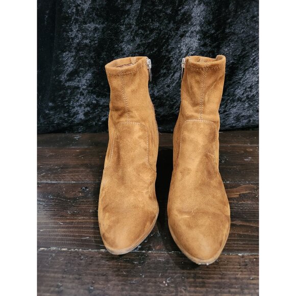 EUC Marc Fisher Leave Block Heeled Ankle Booties in Tan/Size. 8.5M - Picture 6 of 9